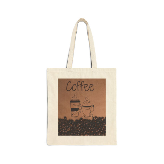 Coffee Lovers Canvas Tote Bag, Eco-Friendly Grocery Bag, Inspirational Shopping Bag, Reusable Coffee Bag, Gift for Coffee Lovers